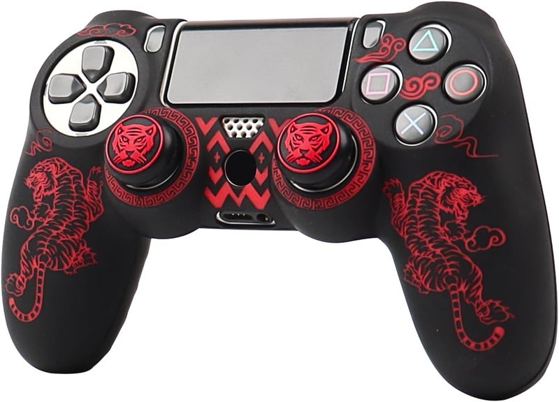 RALAN Tiger Design Controller Skin Cover with 2 Thumb Grips Compatible with PS4/Playstation 4 Slim/Pro Controller - Image 1
